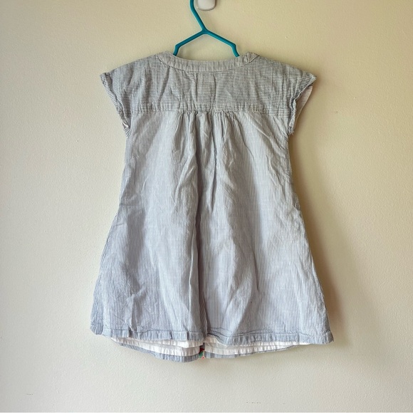 🌼 5/$25 Baby Gap Toddler Dress 2T Blue Stripe Boho Trim Cotton Summer Button - Picture 9 of 9